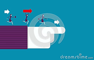 Leadership pointing and teamwork to success. Vector illustration Vector Illustration