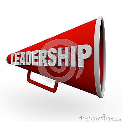 Leadership - Red Bullhorn Stock Photo