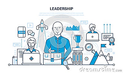 Leadership, skills, career success and education, achieving new heights. Vector Illustration