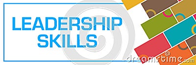 Leadership Skills Colorful Boxes Rings Right Text Stock Photo