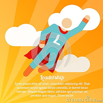 Leadership superhero poster Vector Illustration