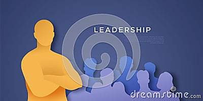Leadership template of man with arms crossed Vector Illustration