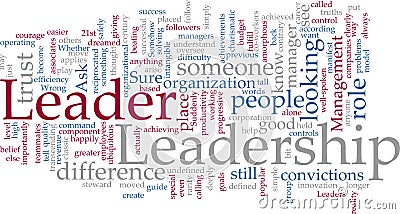 Leadership word cloud Cartoon Illustration