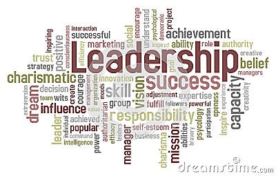 Leadership Word Cloud Vector Illustration