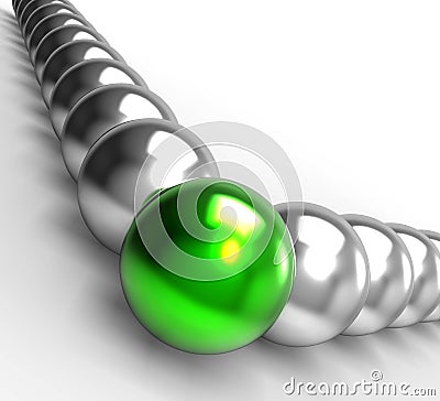 Leading Metallic Balls Showing Leadership Stock Photo