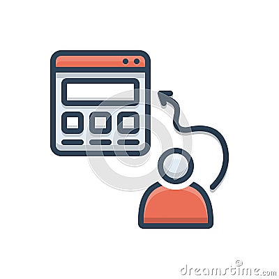 Color illustration icon for Leads, generation and marketing Cartoon Illustration