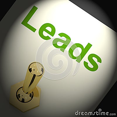 Leads Switch Means Lead Generation Or Sales Stock Photo