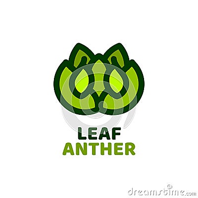 leaf anther flora flower nature logo concept design illustration Vector Illustration