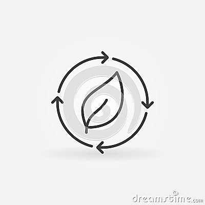 Leaf in arrows icon Vector Illustration