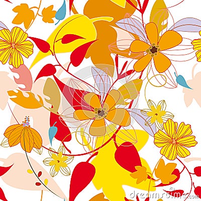 Leaf autumn pattern Vector Illustration