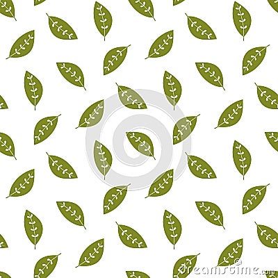 seamless leaf pattern and background vector illustration Vector Illustration
