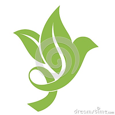 Leaf Bird Hope Ribbon Stock Photo