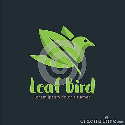 Leaf Bird logo design template, easy to customize. Leaf Bird Vector Illustration