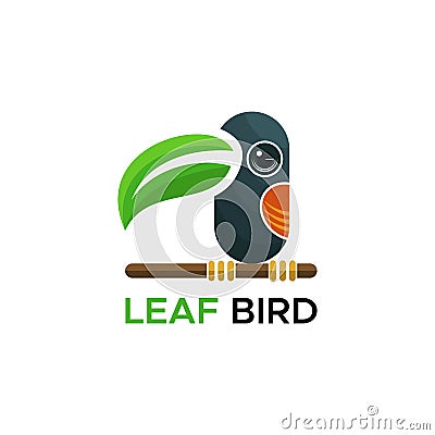 Leaf bird logo vector design Stock Photo