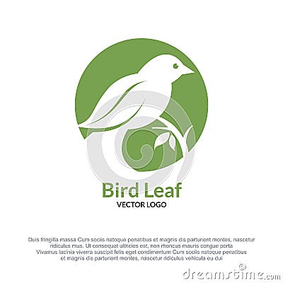 Leaf Bird logotype vector design Stock Photo