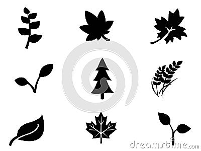 Leaf Black On White Background Silhouette Vector illustration Design Vector Illustration