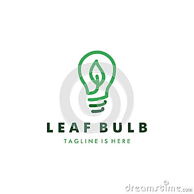 Leaf bulb eco Idea Logo design vector, Design Concept, Creative Symbol, Icon template Stock Photo