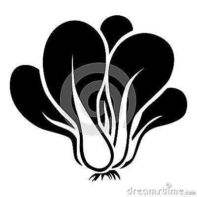 Leaf cabbage pak choy silhouette icon Vector Illustration