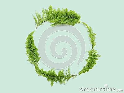 Leaf circle frame for spring time nature background Stock Photo