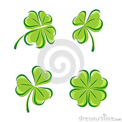 Leaf clover set. Vector Vector Illustration