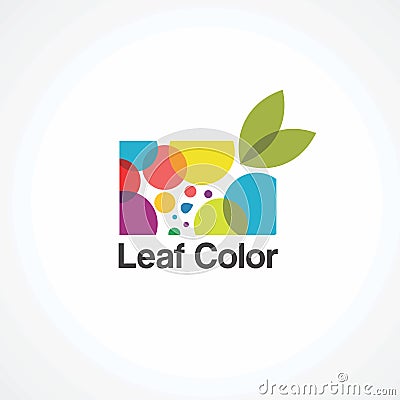 Leaf colorful on bubble logo vector, icon, element, and template for company Vector Illustration