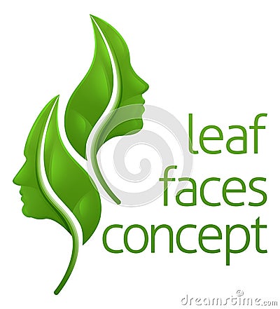 Leaf Faces Concept Vector Illustration