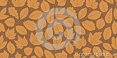 Leaf fall seamless background. Autumn pattern. Vector illustration Vector Illustration