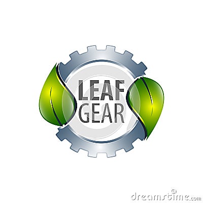 Leaf gear logo concept design. Symbol graphic template element Vector Illustration