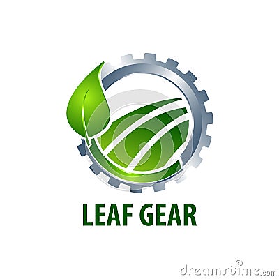 Leaf gear logo concept design. Symbol graphic template element Vector Illustration