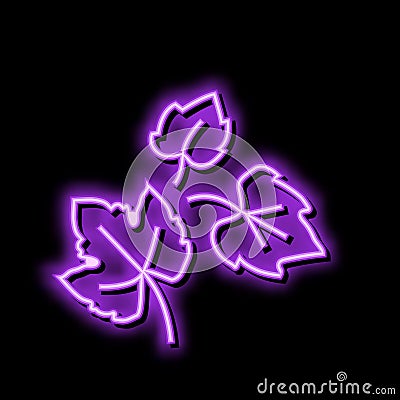 leaf grape green neon glow icon illustration Vector Illustration