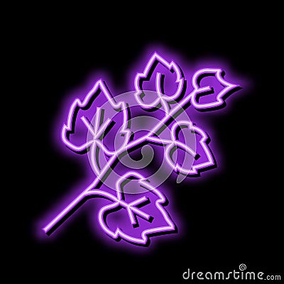 leaf grape neon glow icon illustration Vector Illustration