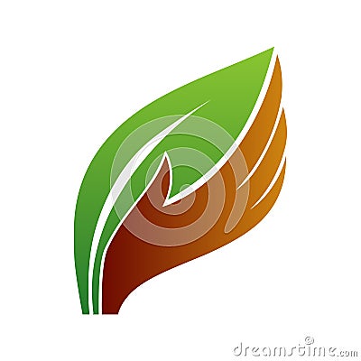 Leaf and hand logo icon.Save tree concept art. Vector Illustration