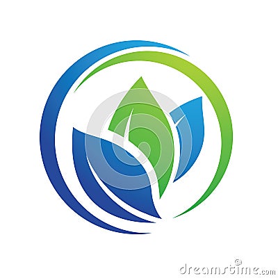 Leaf and Herbal Care Logo Vector Illustration