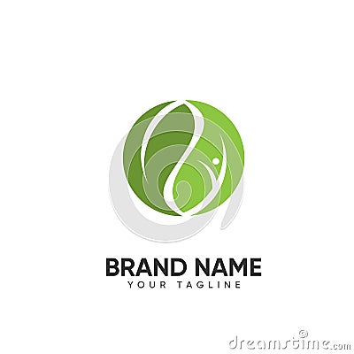 Leaf Human Logo Design Vector Illustration