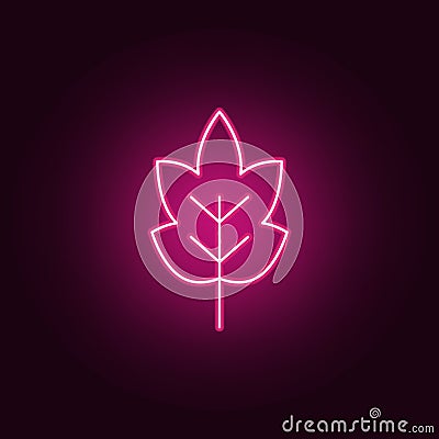 leaf icon. Elements of leaves and flowers in neon style icons. Simple icon for websites, web design, mobile app, info graphics Stock Photo