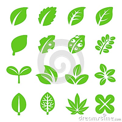 Leaf icon set Vector Illustration