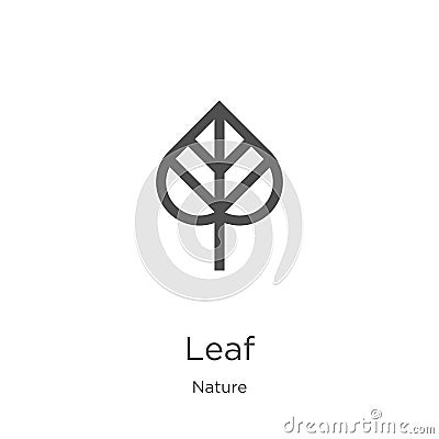 leaf icon vector from nature collection. Thin line leaf outline icon vector illustration. Outline, thin line leaf icon for website Vector Illustration