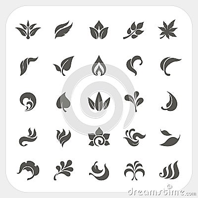 Leaf icons set Vector Illustration