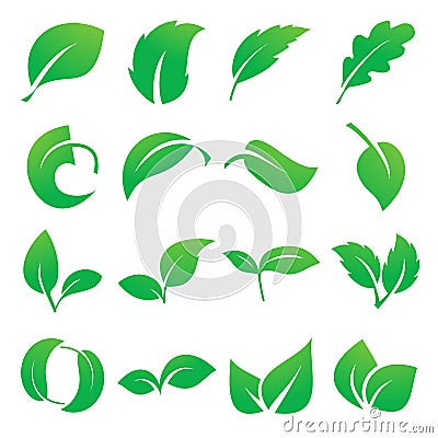 Leaf icons. Vector illustration Vector Illustration