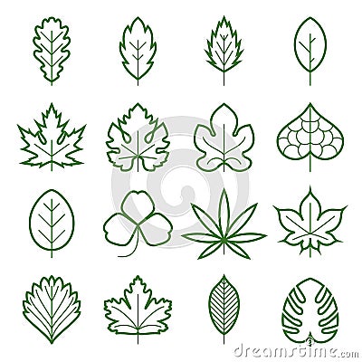 Leaf icons. Vector illustration Vector Illustration