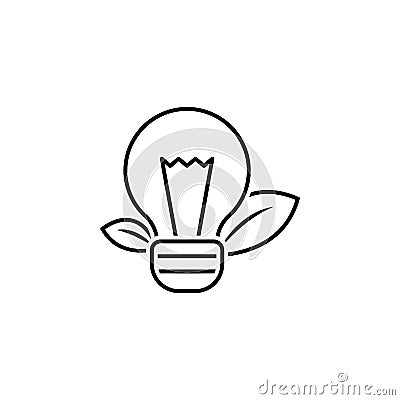 leaf, lamp, nature icon. Element of earth pollution icon for mobile concept and web apps. Detailed leaf, lamp, nature icon can be Stock Photo