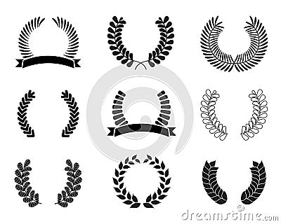 Leaf laurel set vector design Vector Illustration