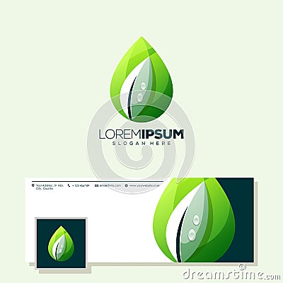 Leaf logo design vector illustration Vector Illustration