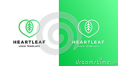 Leaf Logotype template, positive and negative variant, corporate identity for brands, love nature logo Vector Illustration