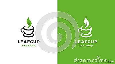 Leaf Logotype template, positive and negative variant, corporate identity for brands, nature logo Vector Illustration