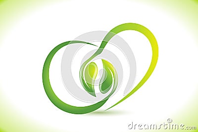 Leaf nature heart shape logo icon vector image Vector Illustration