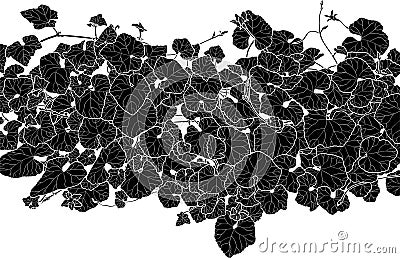 black tropical leaf pattern vector. Exotic wallpaper. Vector Illustration