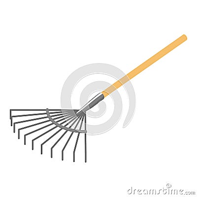 Leaf rake icon, isometric style Vector Illustration