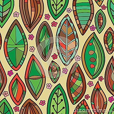 Leaf shape seamless pattern Vector Illustration