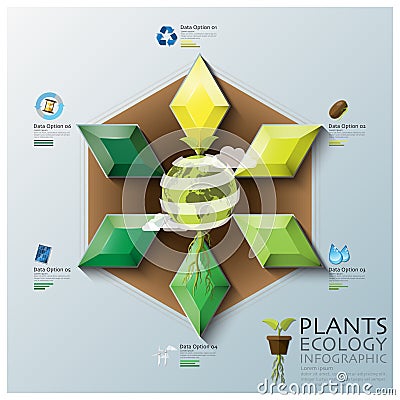 Leaf Shape Three Dimension Polygon Ecology And Environment Infographic Vector Illustration